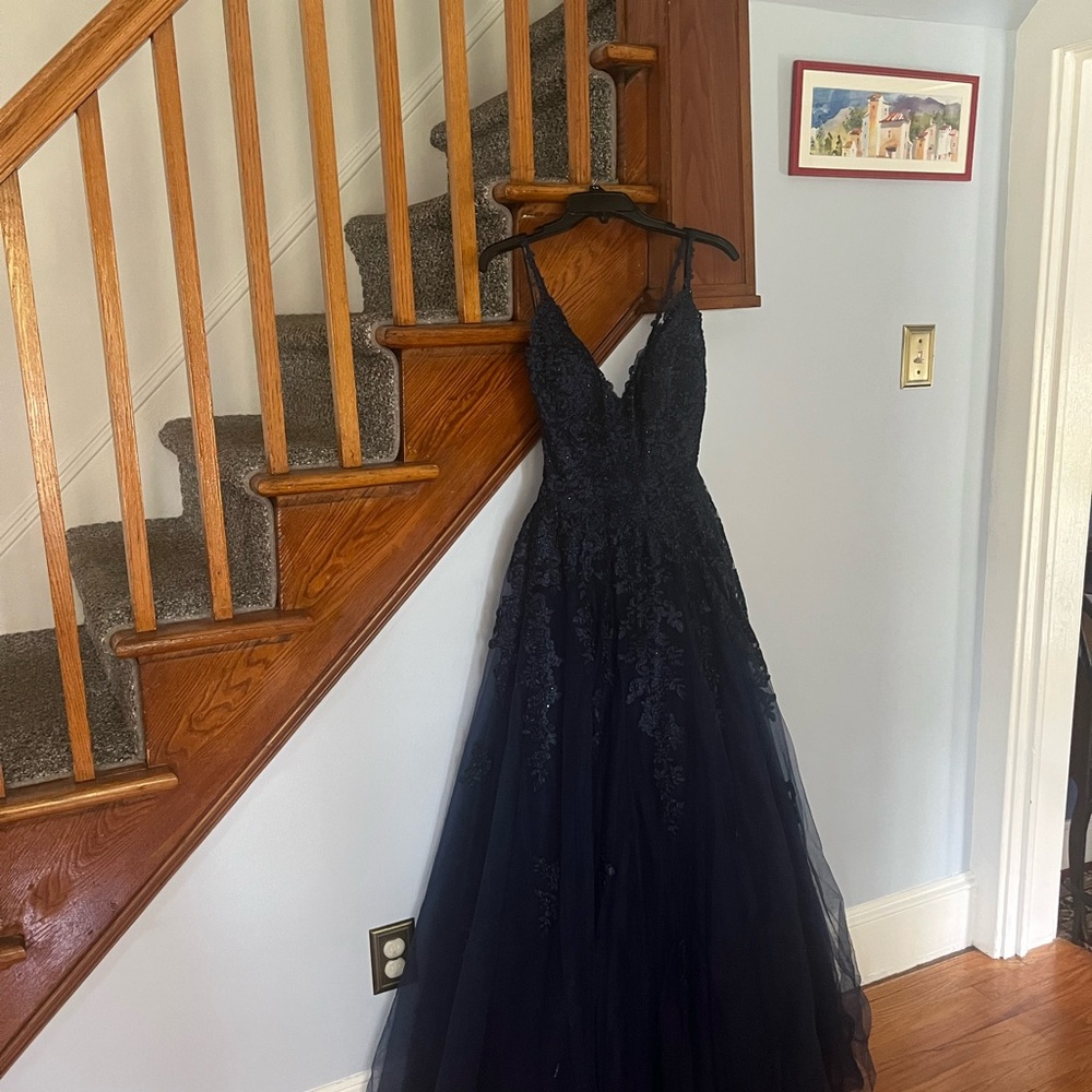 Sherri Hill Navy Blue Gown